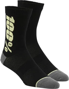 100% Rythym Socks - Black/Yellow - Small/Medium 24006-014-17