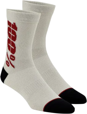 100% Rythym Socks - Silver/Cherry - Large/XL 24006-456-18