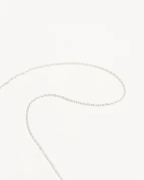 14k Solid White Gold 18" Signature Chain Necklace