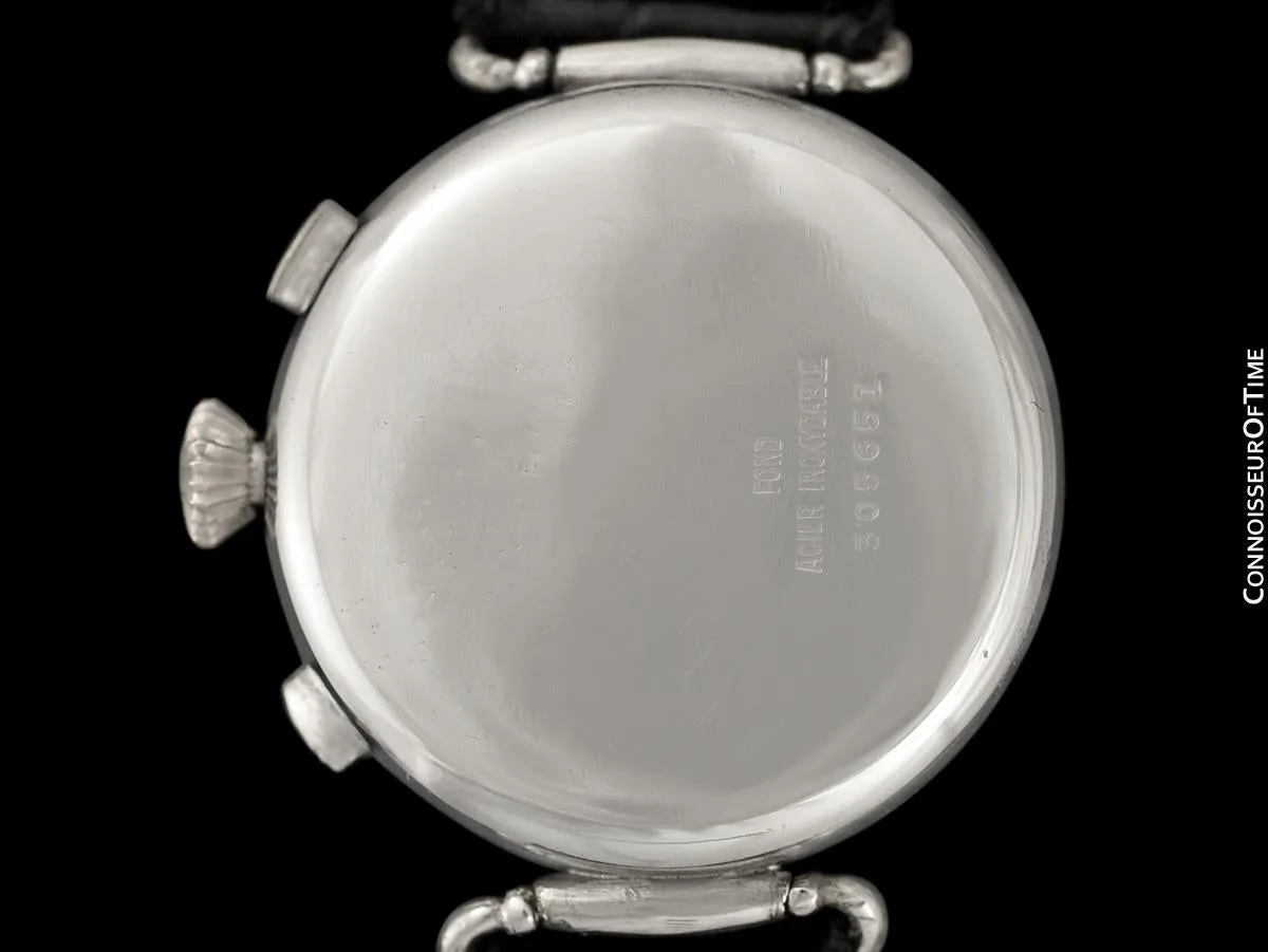 1930's Bovet Mono-Rattrapante Single Split Second Vintage Chronograph - Chrome & Stainless Steel