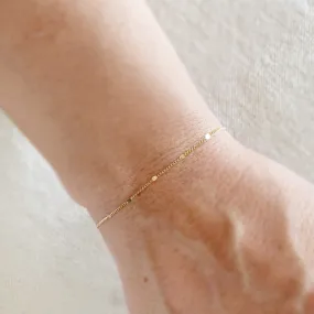 1mm Curb Bracelet With Pressed Details