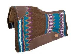 30" x 28"  Wool Top Memory Felt bottom Pad Brown Purple and Blue