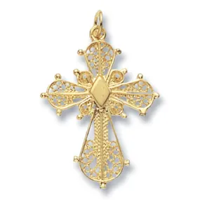 9CT GOLD FILIGREE CROSS PENDANT
