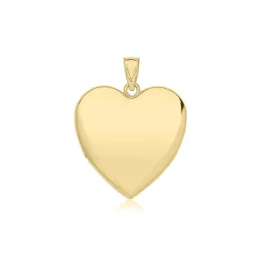 9CT YEL GOLD PLAIN HEART LOCKET