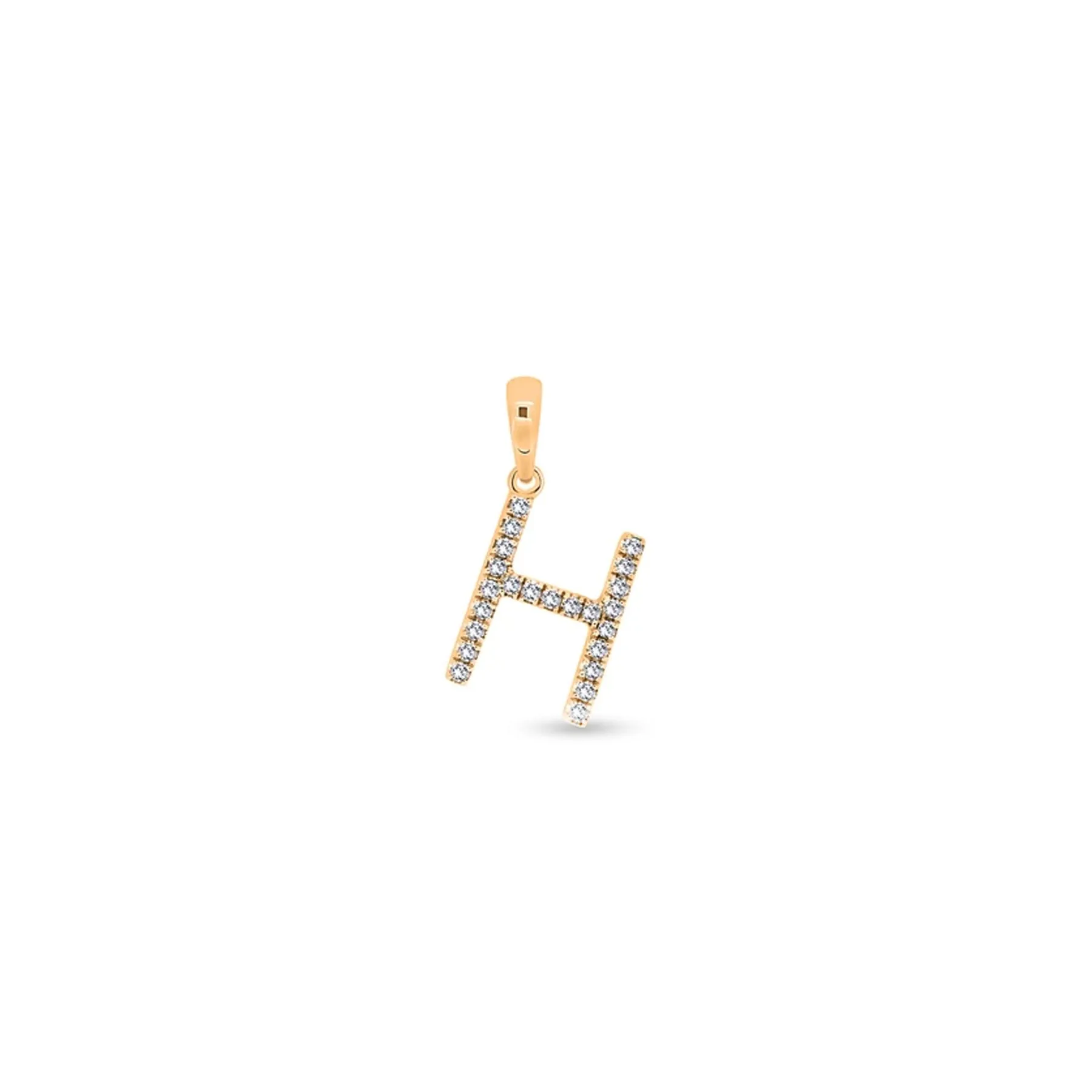9K Gold Diamond 'H' Initial Pendant - DSSP-H