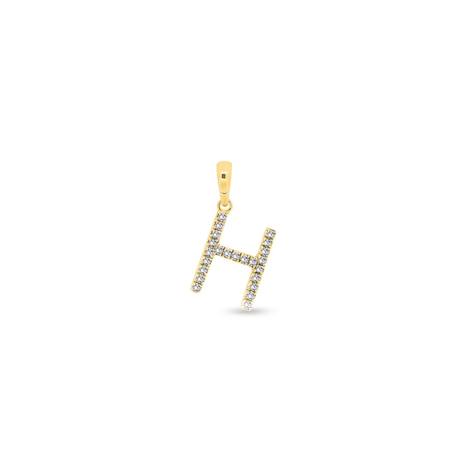 9K Gold Diamond 'H' Initial Pendant - DSSP-H