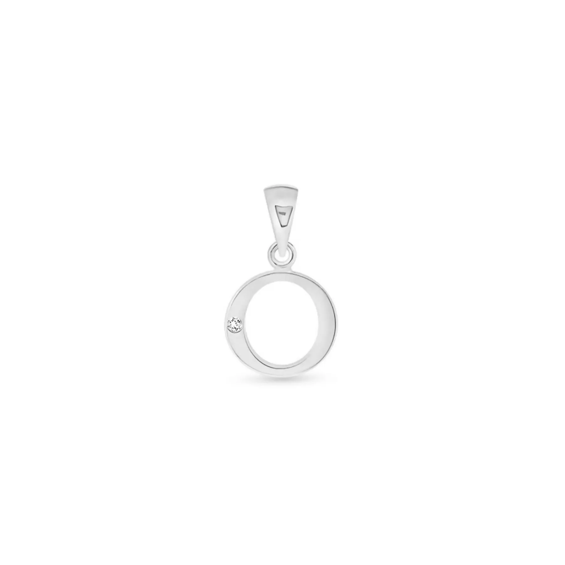 9K Gold Single Diamond 'O' Initial Pendant - DSNP-O