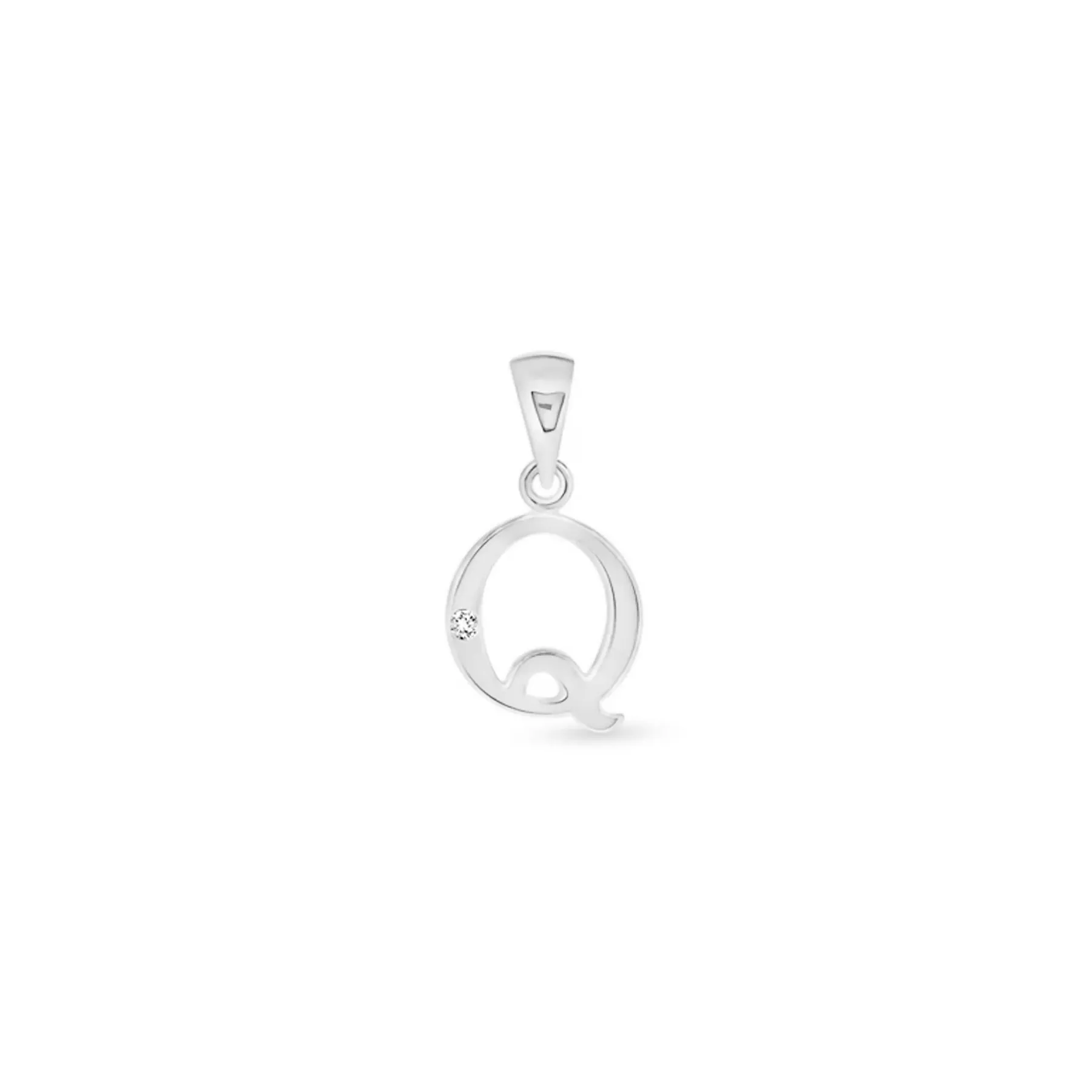 9K Gold Single Diamond 'Q' Initial Pendant - DSNP-Q