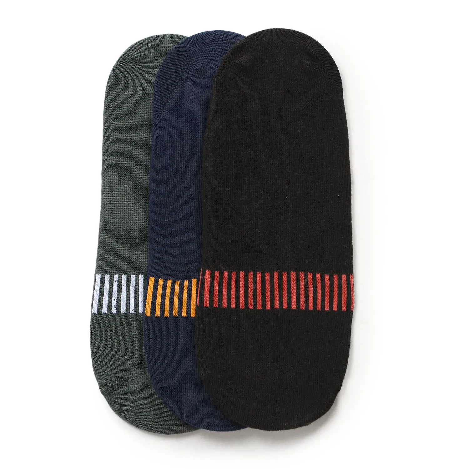Adidas Blend Unisex Original Flat Knit No Show Cotton Socks - 3 Pairs (6N) (Ad-0748) (Coll Navy/Shadow Olive/Black)