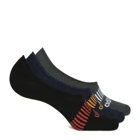 Adidas Blend Unisex Original Flat Knit No Show Cotton Socks - 3 Pairs (6N) (Ad-0748) (Coll Navy/Shadow Olive/Black)