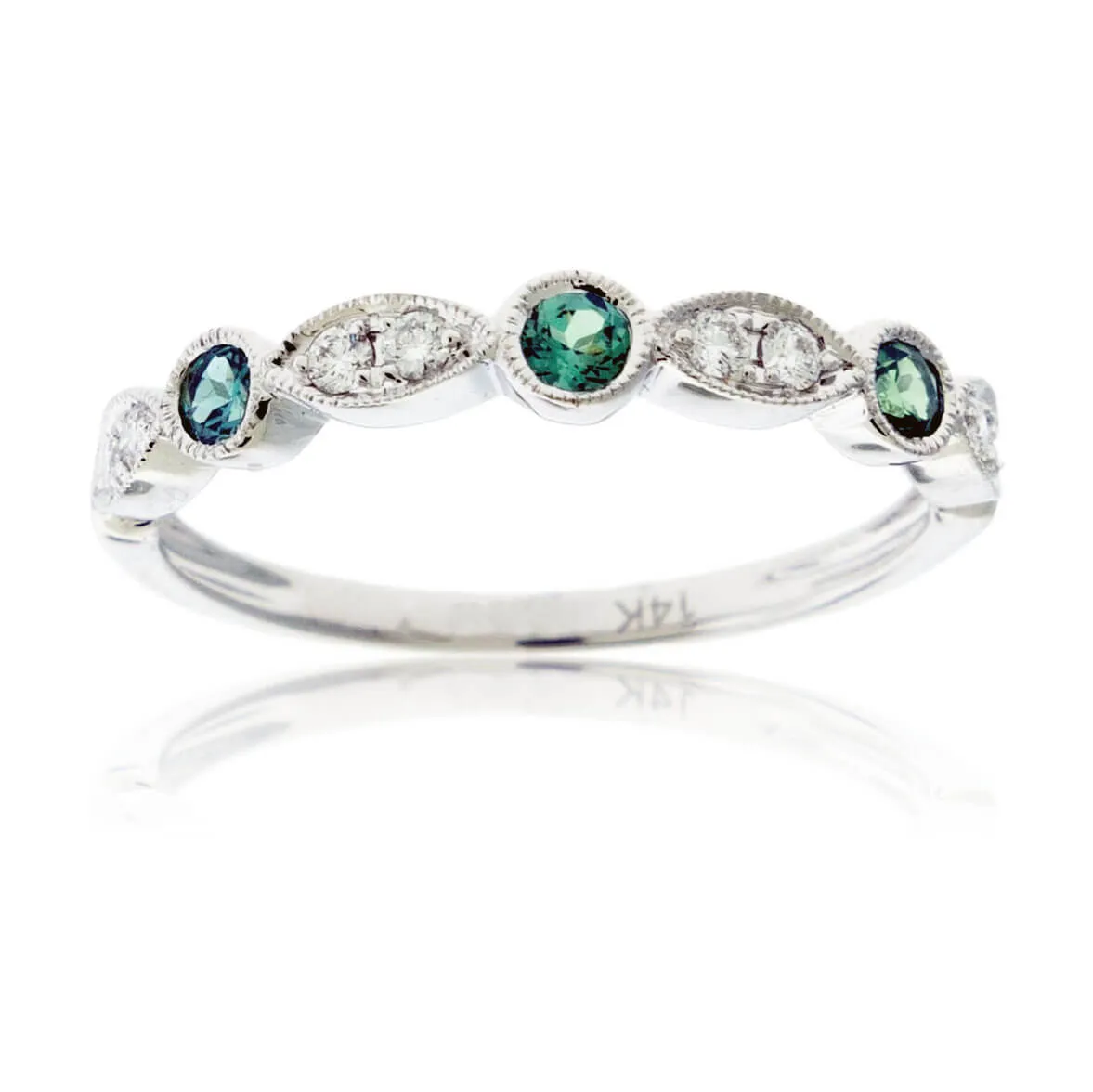 Alexandrite & Diamond Alternating Accent Band