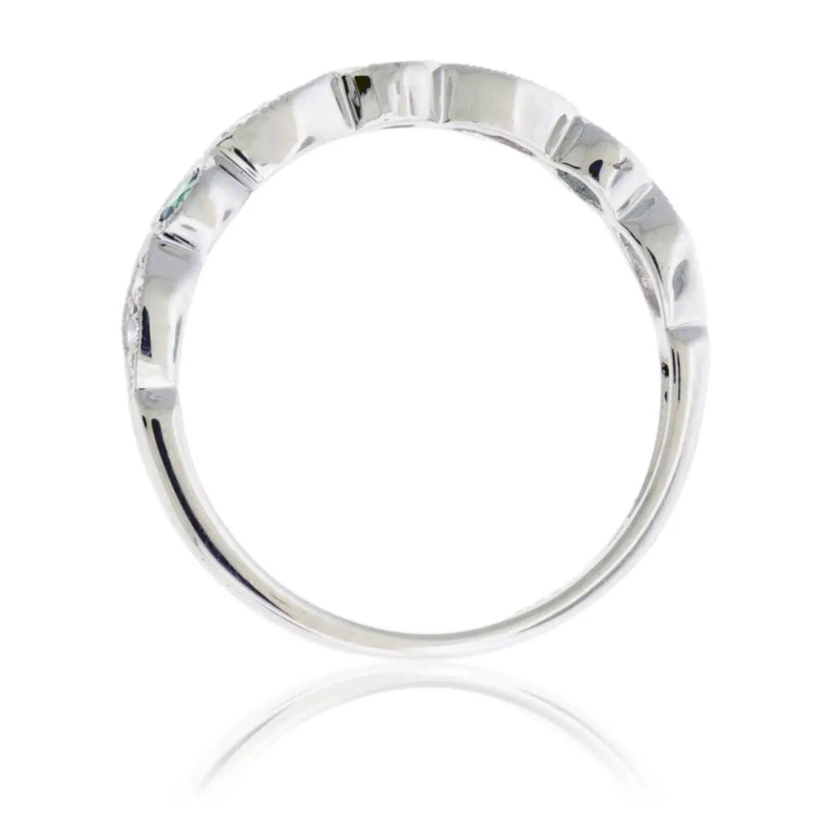Alexandrite & Diamond Alternating Accent Band