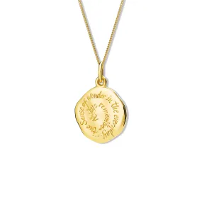 Always Remember Quote Pendant Yellow Gold