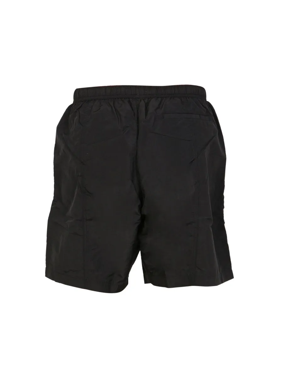 AMI Logo Embossed Elastic Waistband Swim Shorts
