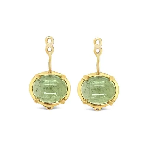 Artemis Pendants for Earrings - Green Tourmaline - Yellow Gold