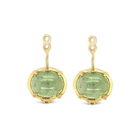 Artemis Pendants for Earrings - Green Tourmaline - Yellow Gold