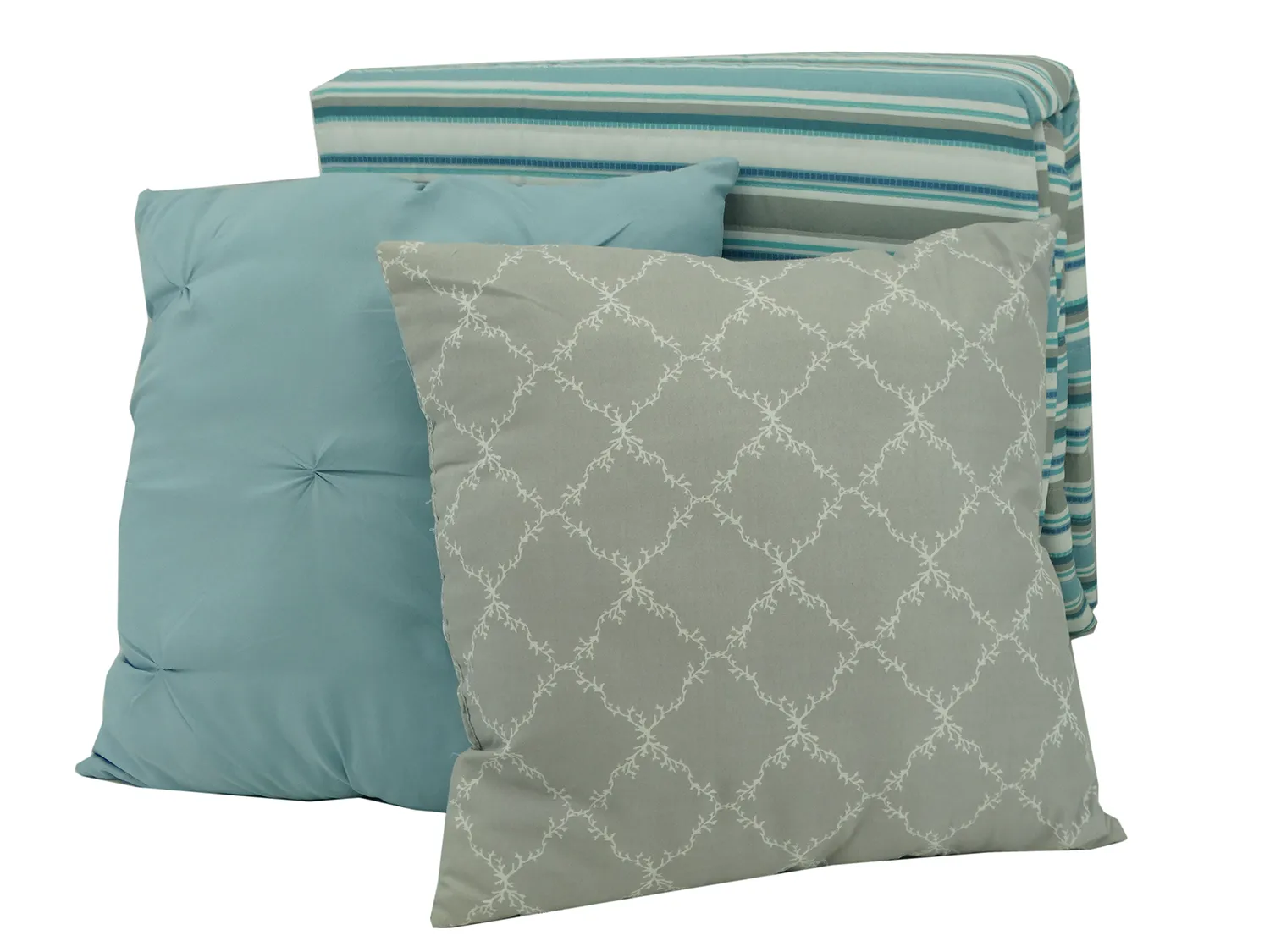 BCSFQ38217, Coral Ville - Keywest 5Pc Full/Queen Quilt Set - Mineral Blue
