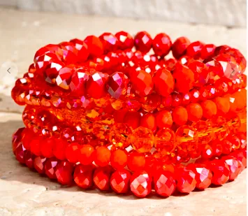 Beaded Stretch Bracelets - Set of 9 - Available in 16 Colors!