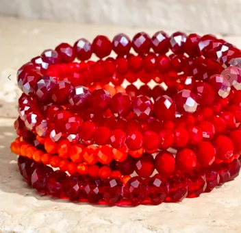 Beaded Stretch Bracelets - Set of 9 - Available in 16 Colors!