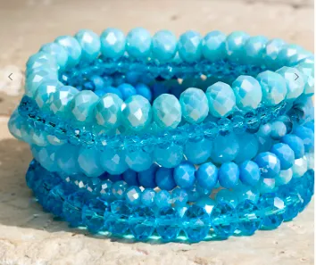 Beaded Stretch Bracelets - Set of 9 - Available in 16 Colors!