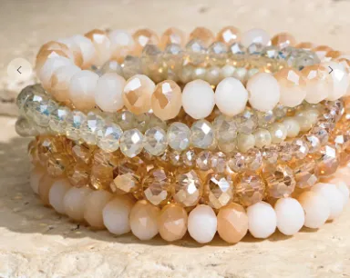 Beaded Stretch Bracelets - Set of 9 - Available in 16 Colors!
