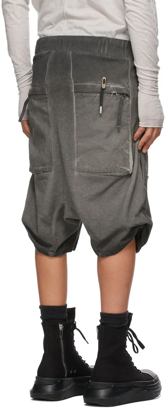 Boris Bidjan Saberi Grey Resin-Dyed Shorts