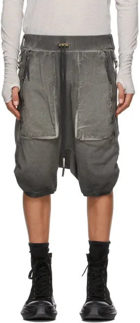 Boris Bidjan Saberi Grey Resin-Dyed Shorts