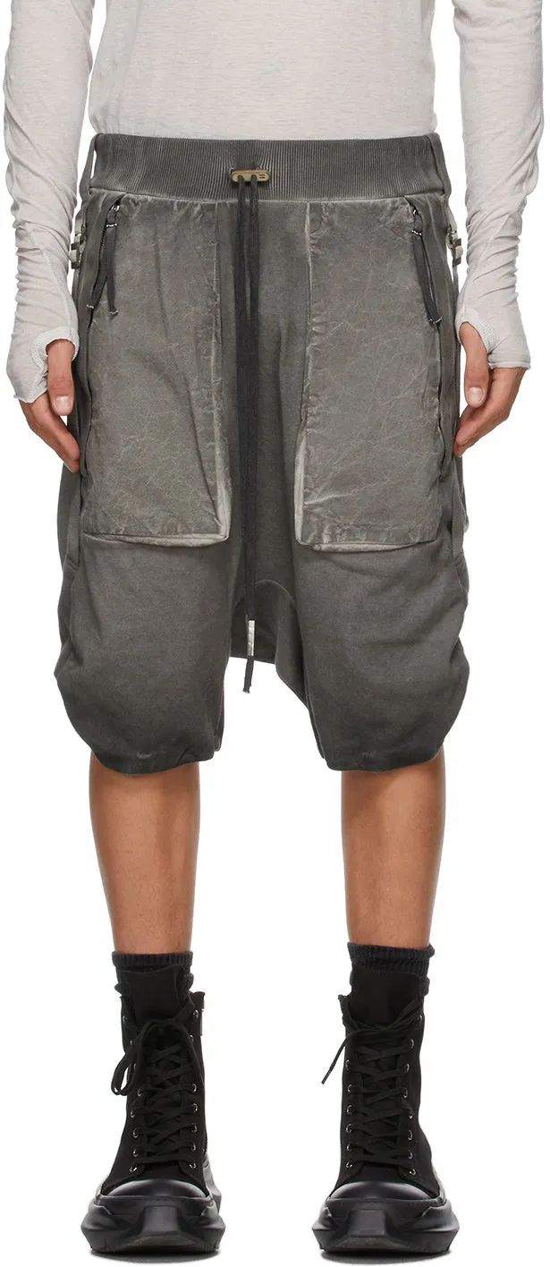Boris Bidjan Saberi Grey Resin-Dyed Shorts