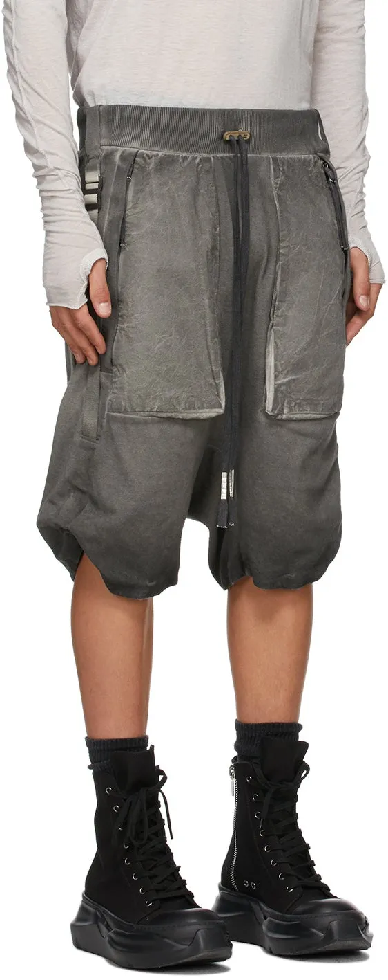 Boris Bidjan Saberi Grey Resin-Dyed Shorts