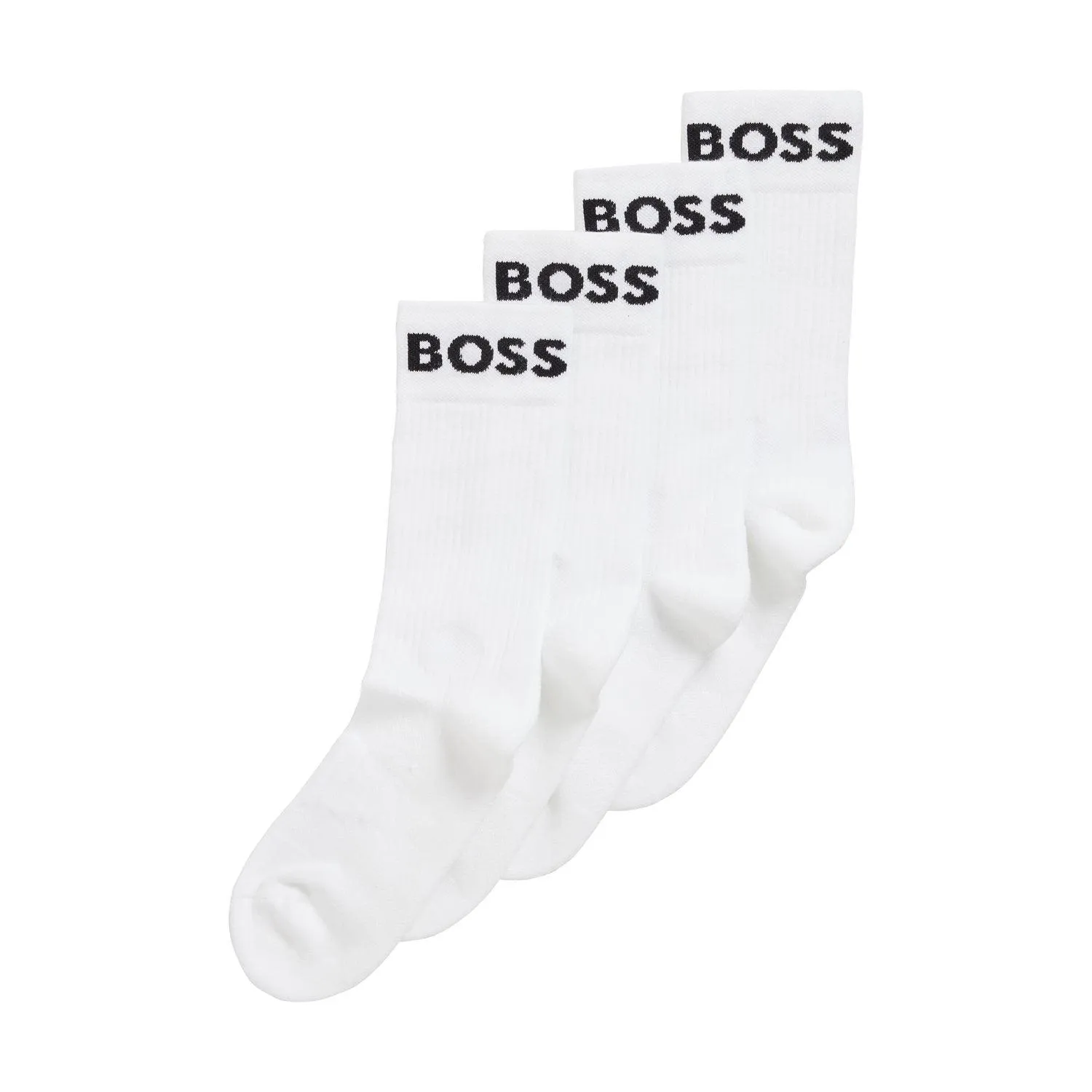 BOSS 2 Pack Quality Cotton Blend Sport Socks - White