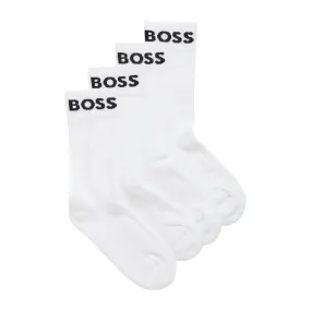 BOSS 2 Pack Quality Cotton Blend Sport Socks - White