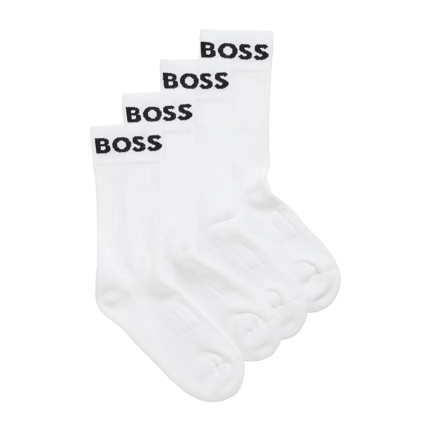 BOSS 2 Pack Quality Cotton Blend Sport Socks - White