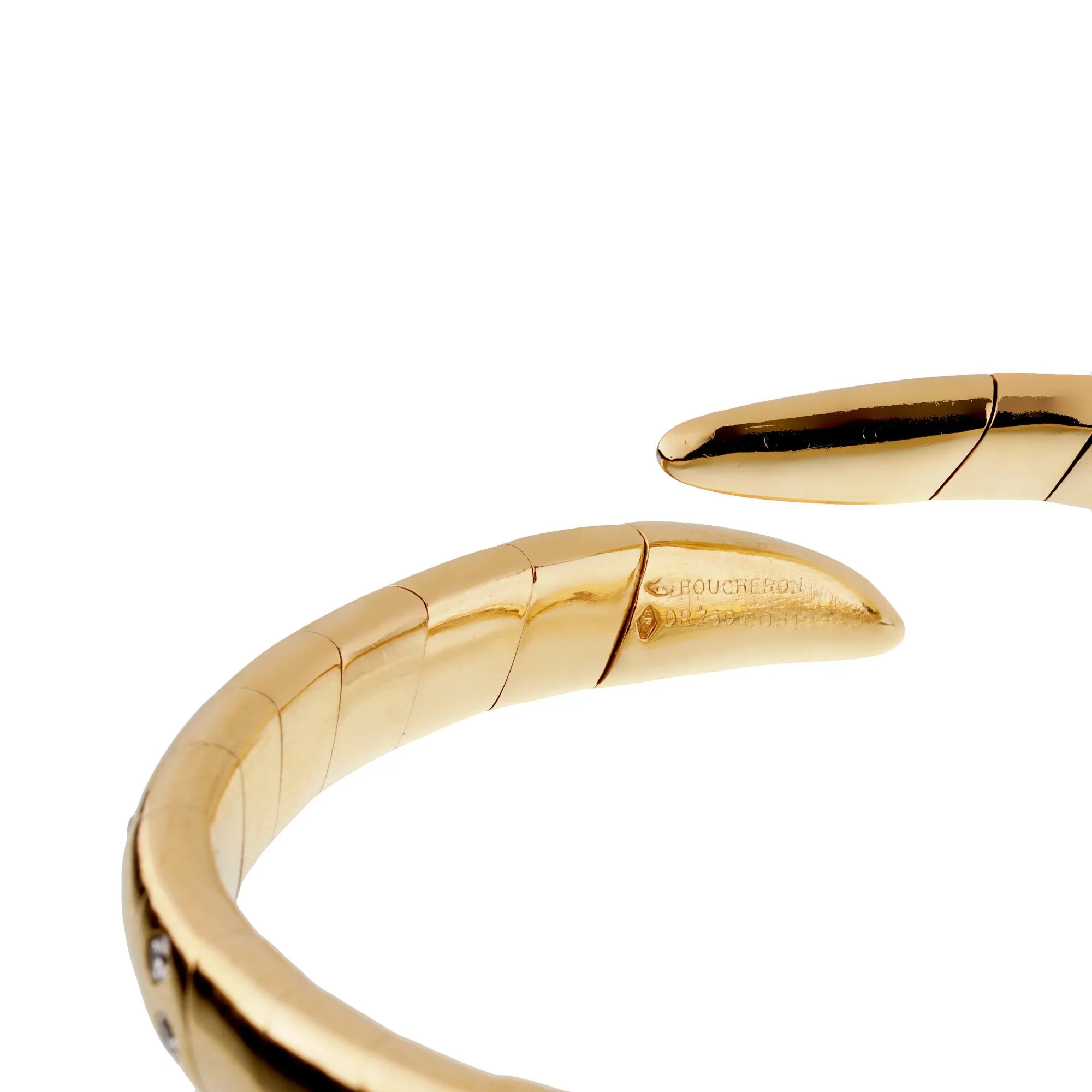 Boucheron Vintage Yellow Gold Diamond Cuff Bracelet