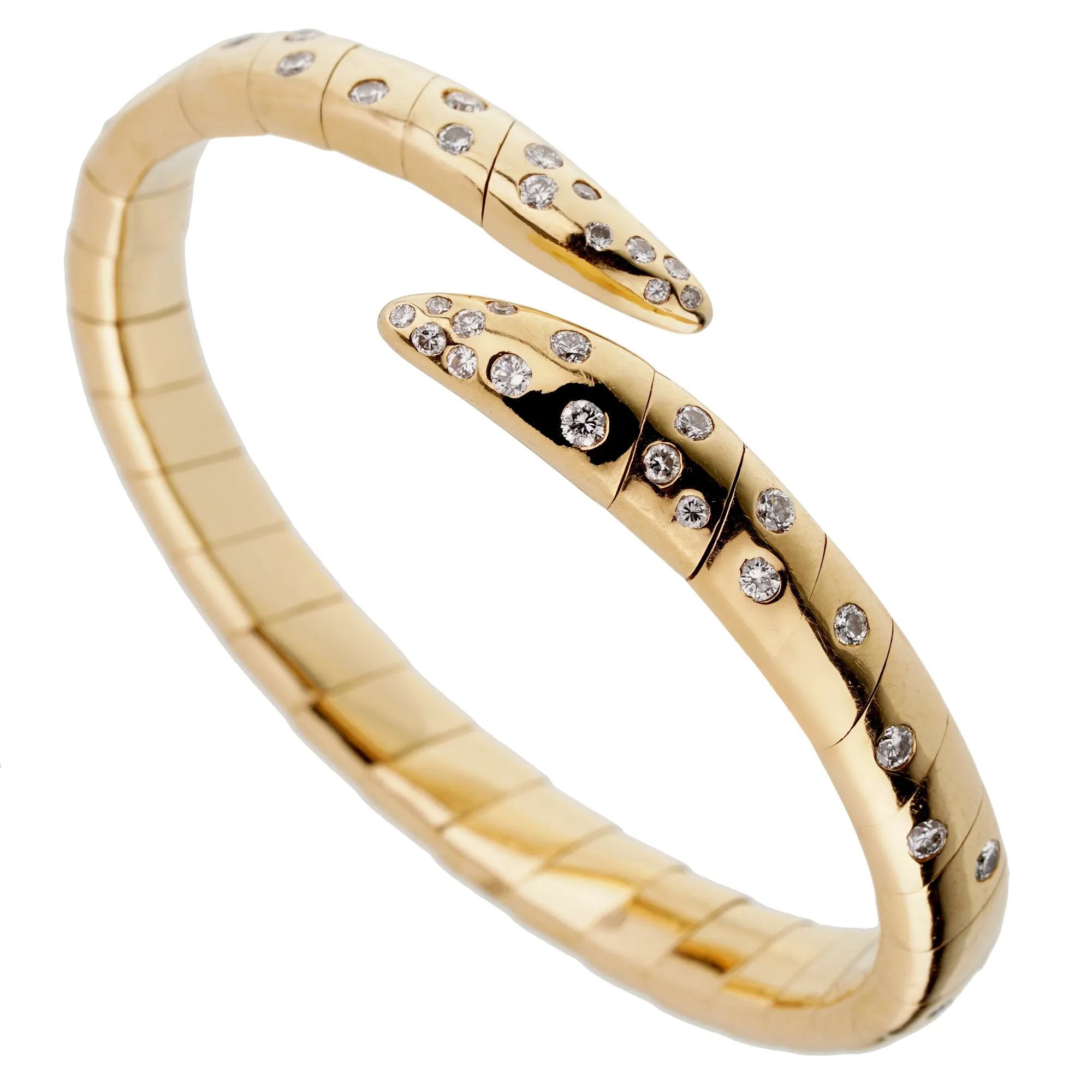 Boucheron Vintage Yellow Gold Diamond Cuff Bracelet