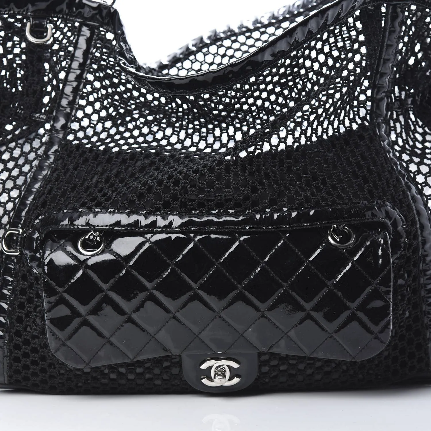 Chanel 2011 Medium Classic Flap and Resort Woven Crochet Shopping Tote Bag