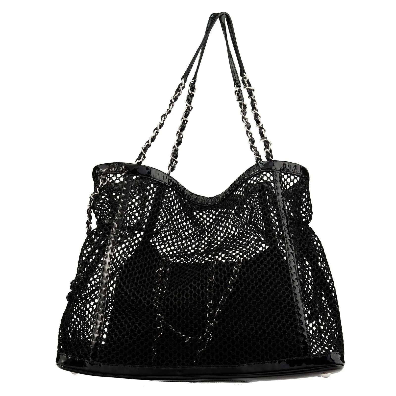Chanel 2011 Medium Classic Flap and Resort Woven Crochet Shopping Tote Bag