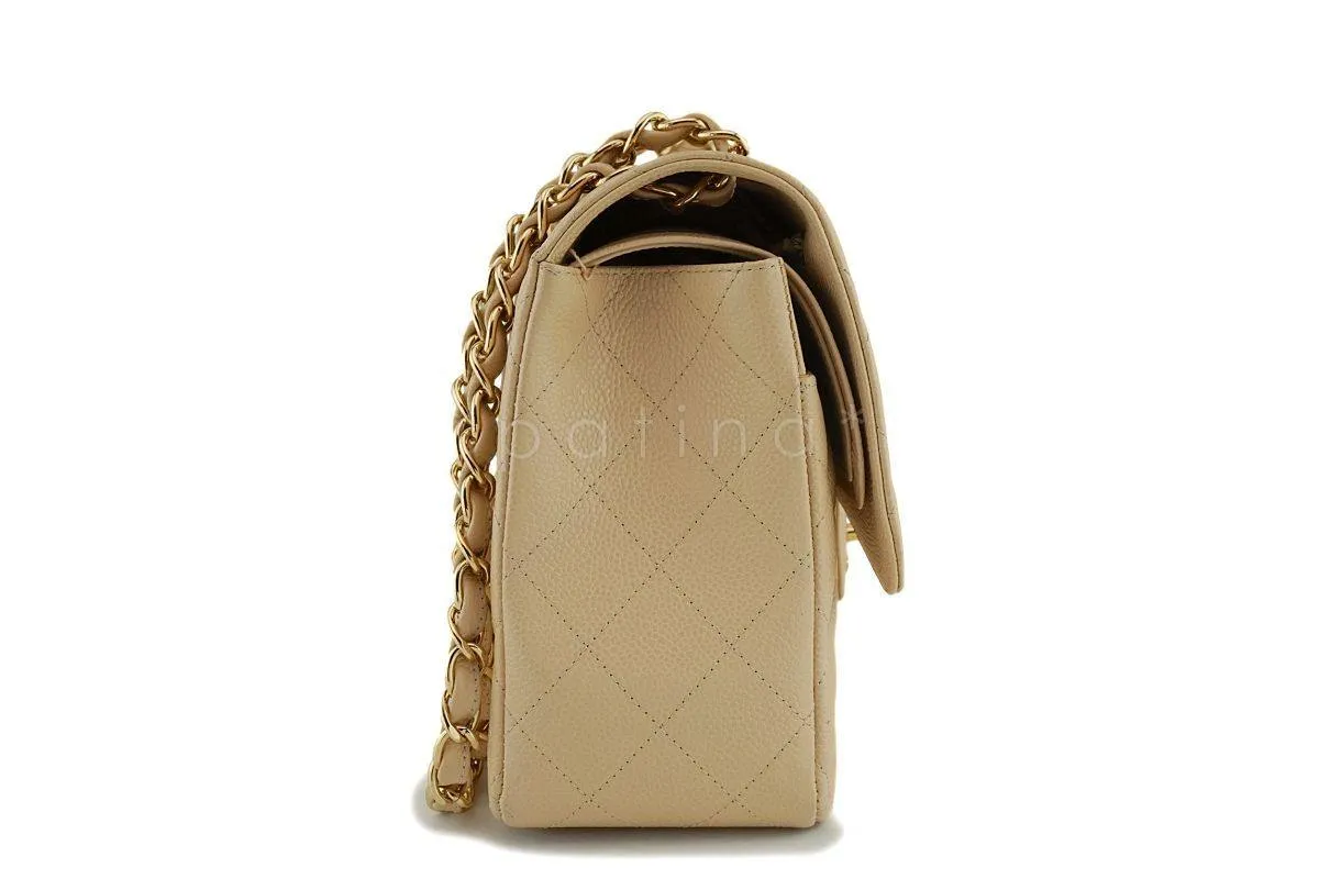 Chanel Beige Clair Caviar Jumbo Classic Double Flap Bag GHW