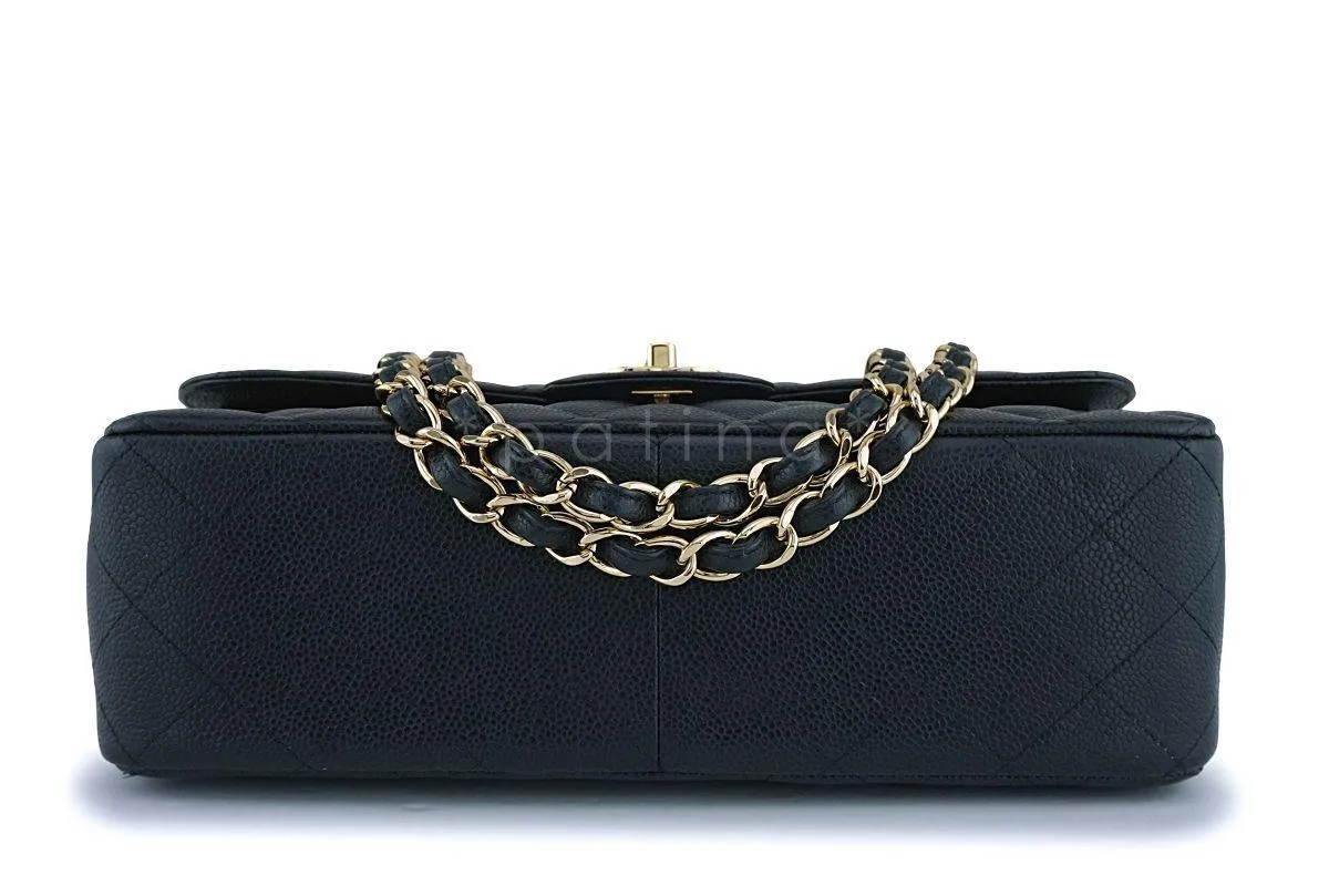 Chanel Black Caviar Classic Jumbo Double Flap Bag 24k GHW