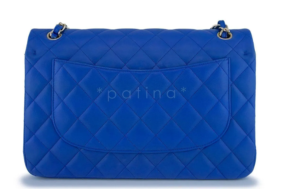 Chanel Blue Lambskin Jumbo Classic Double Flap Bag GHW