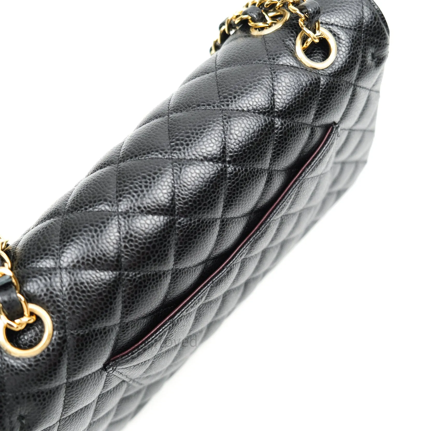 Chanel Classic M/L Double Flap Black Caviar Gold Hardware Bag