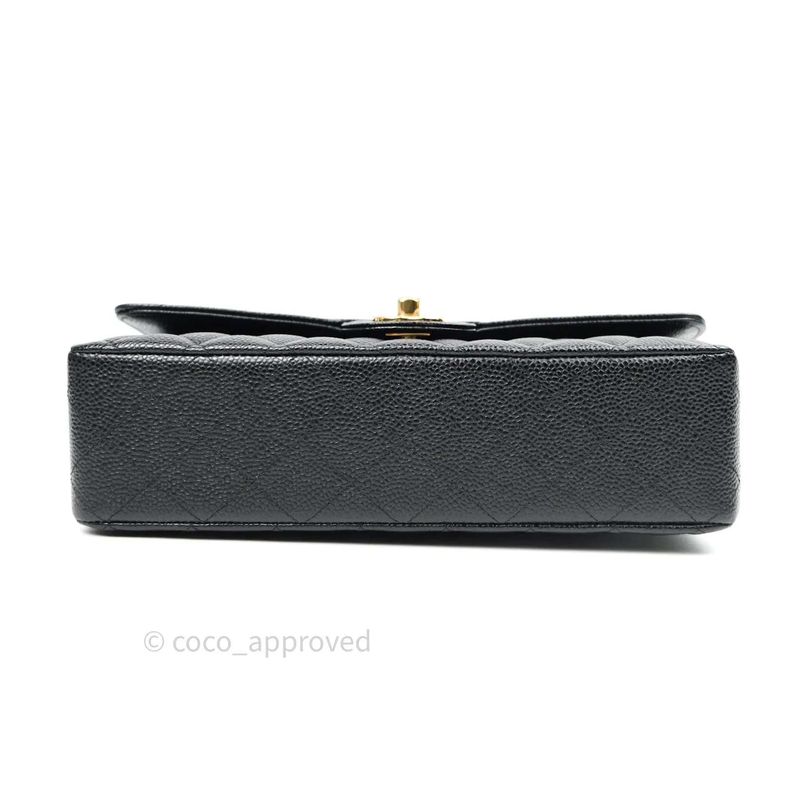 Chanel Classic M/L Double Flap Black Caviar Gold Hardware Bag
