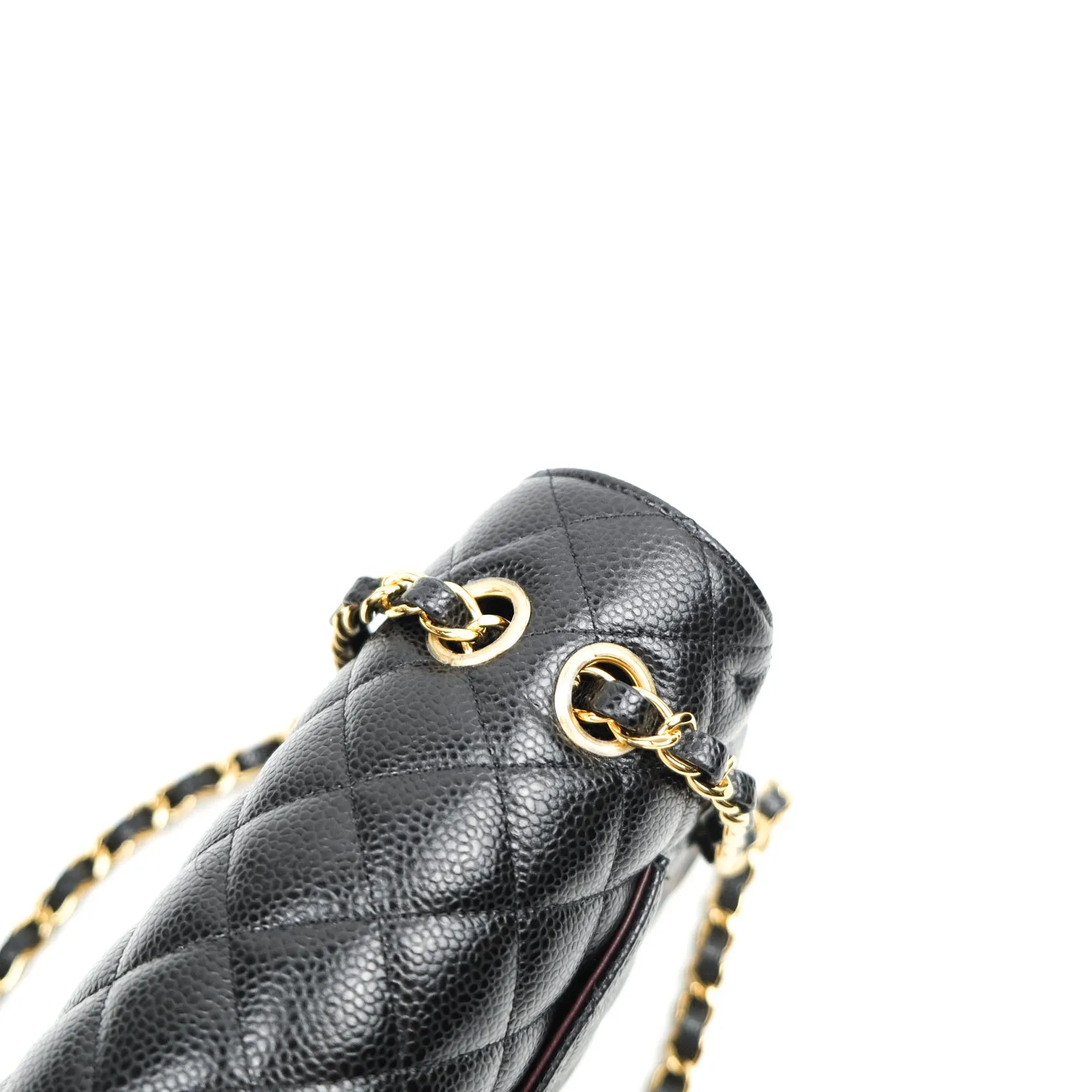 Chanel Classic M/L Double Flap Black Caviar Gold Hardware Bag