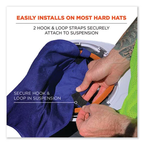 Chill-its 6717fr Fr Cooling Hard Hat Pad And Neck Shade, 12.5 X 9.75, Blue, Ships In 1-3 Business Days