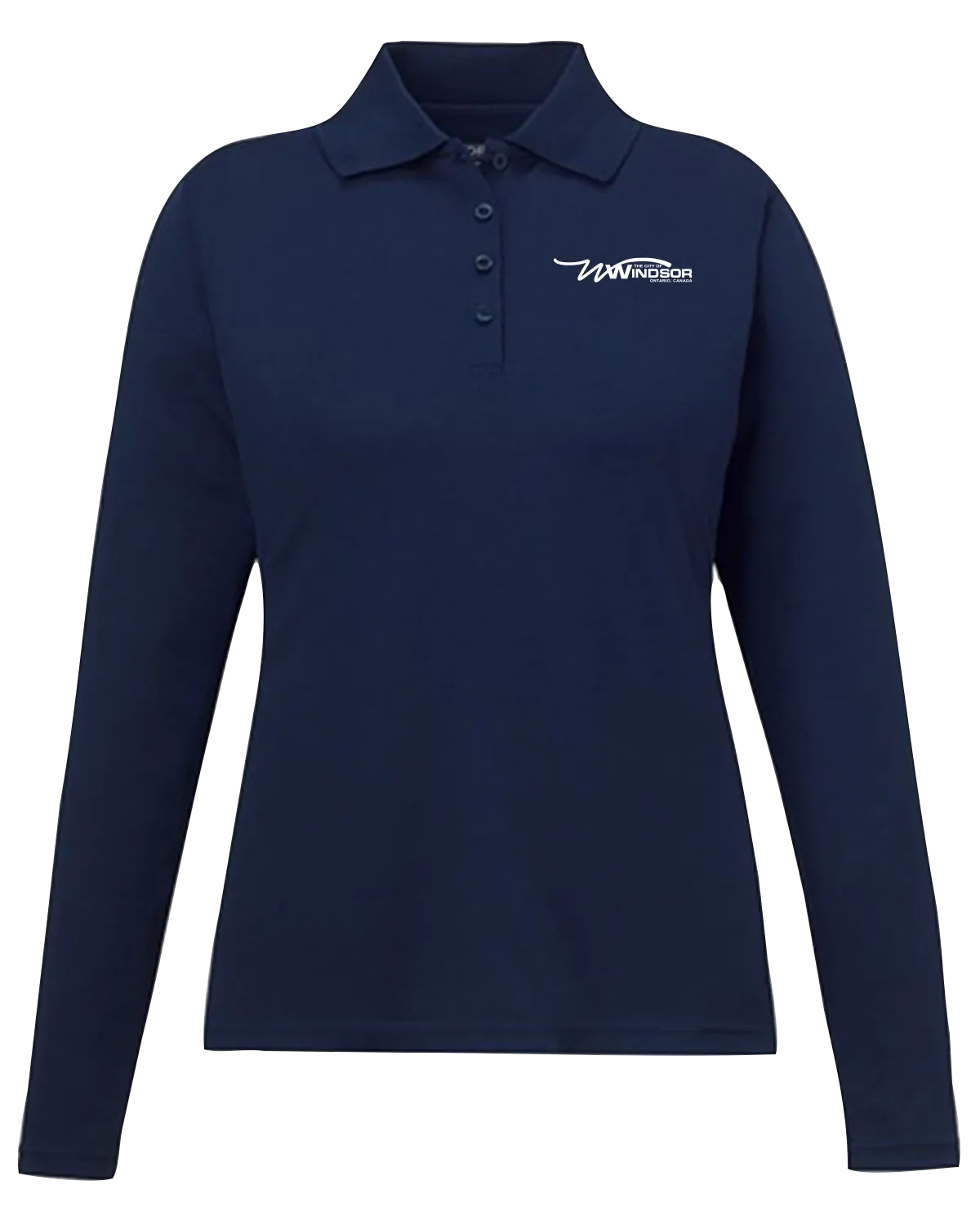 City of Windsor Ladies' Pinnacle Performance Long-Sleeve Piqué Polo with Printed Logo