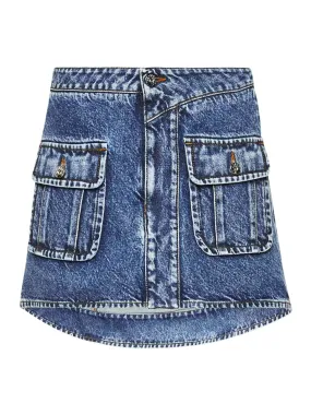CURVED PATCH POCKET MINI SKIRT
