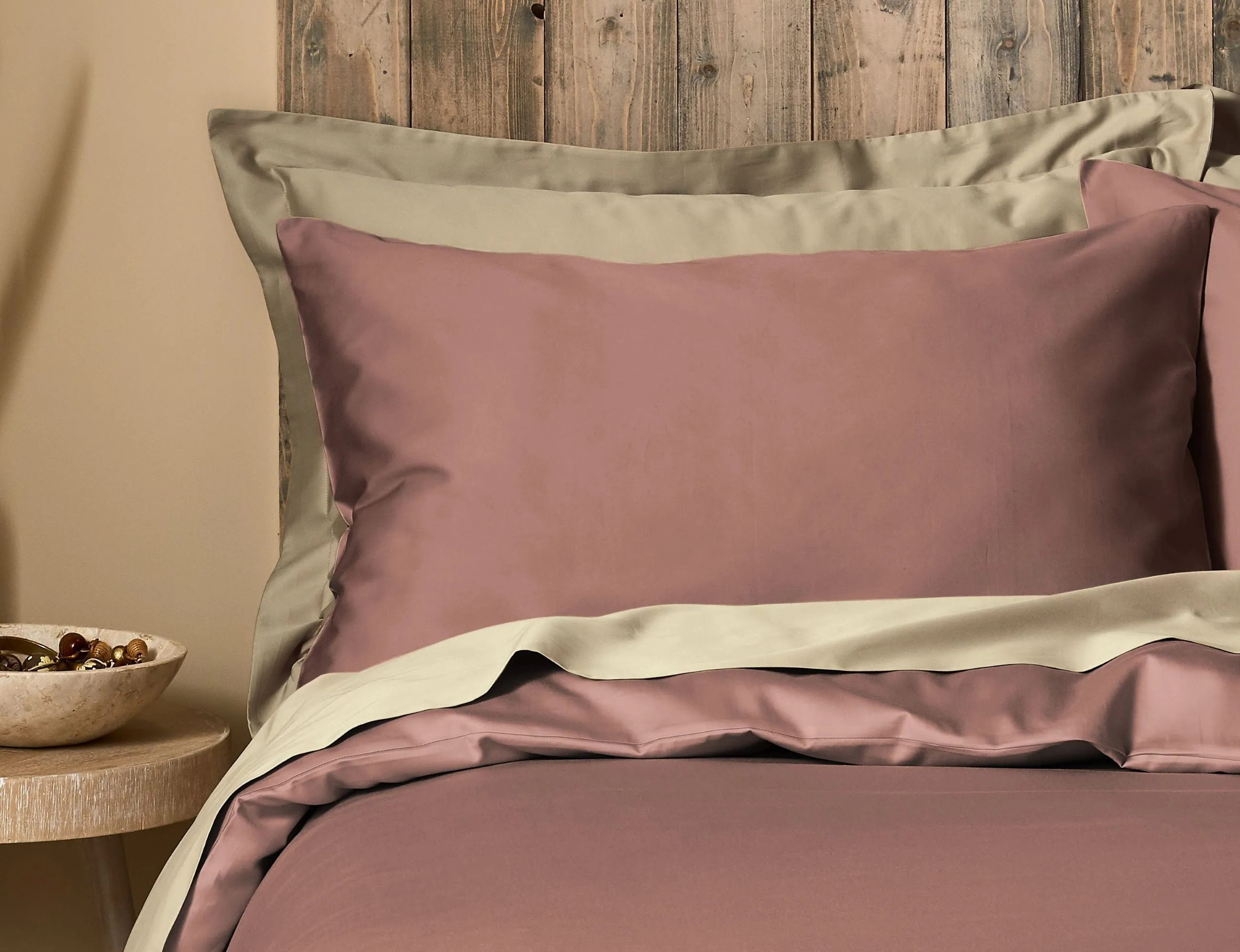 Earthy Pink Duvet Cover Set: 1 Duvet Cover & 2 Pillow Cases, 100% Organic Cotton
