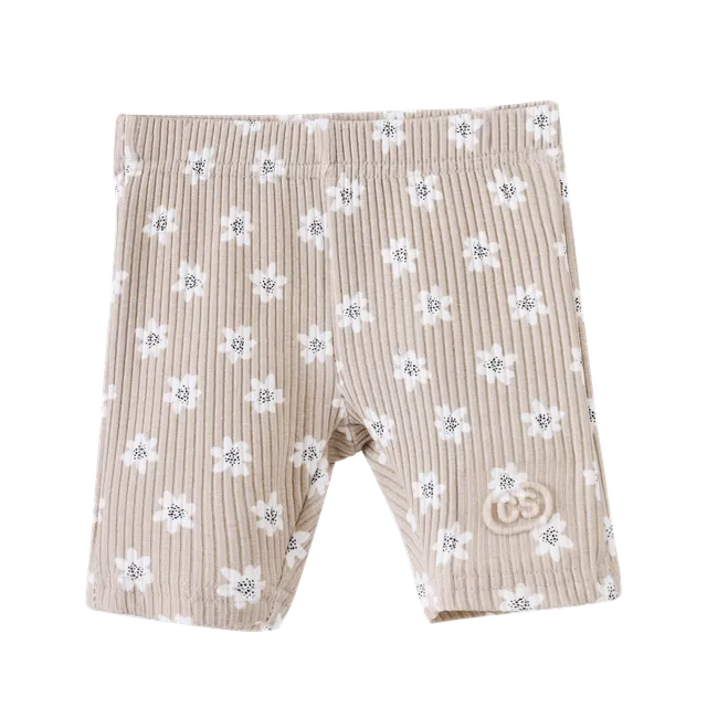 Ellie Embossed Shorts - Beige Print
