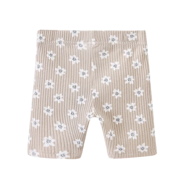 Ellie Embossed Shorts - Beige Print