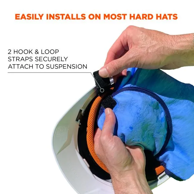 Ergodyne Chill-Its 6717CT Evaporative Cooling Hard Hat Liner Pad and Neck Shade Blue