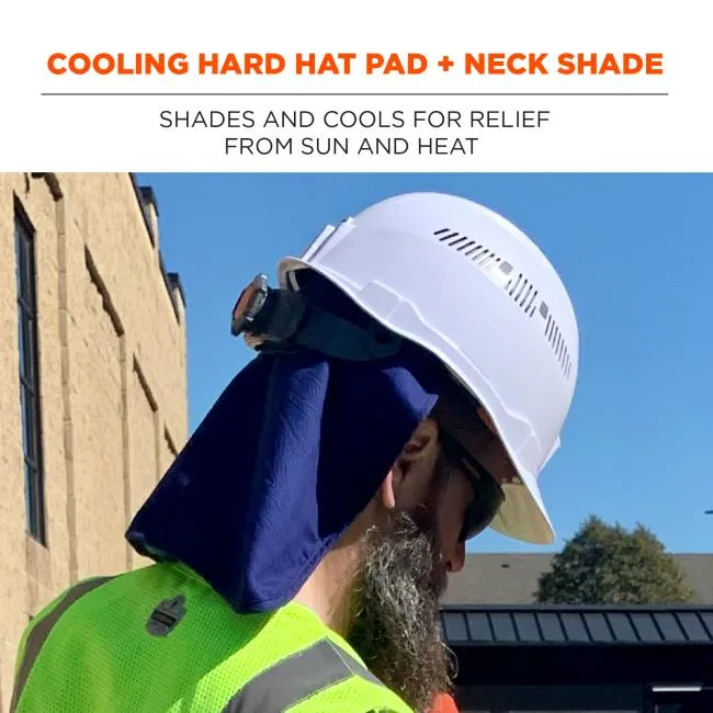 Ergodyne Chill-Its 6717CT Evaporative Cooling Hard Hat Liner Pad and Neck Shade Blue
